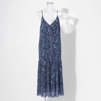 【COMING SOON】Dragon discharge dyed denim print ドレス