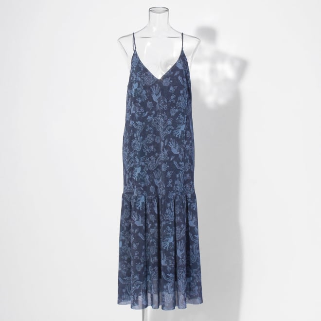 【COMING SOON】Dragon discharge dyed denim print ドレス 詳細画像 ネイビー 1
