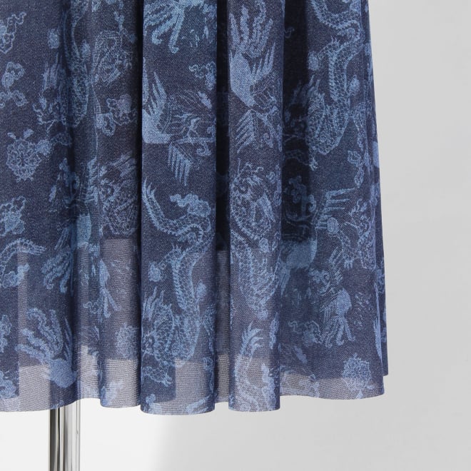 【COMING SOON】Dragon discharge dyed denim print ドレス 詳細画像 ネイビー 5