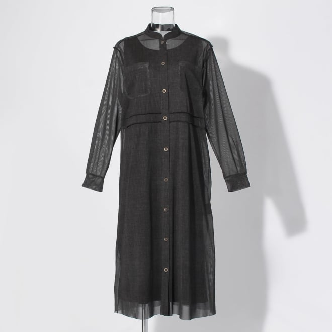 【COMING SOON】Sheer denim ドレス 詳細画像 ブラック 1