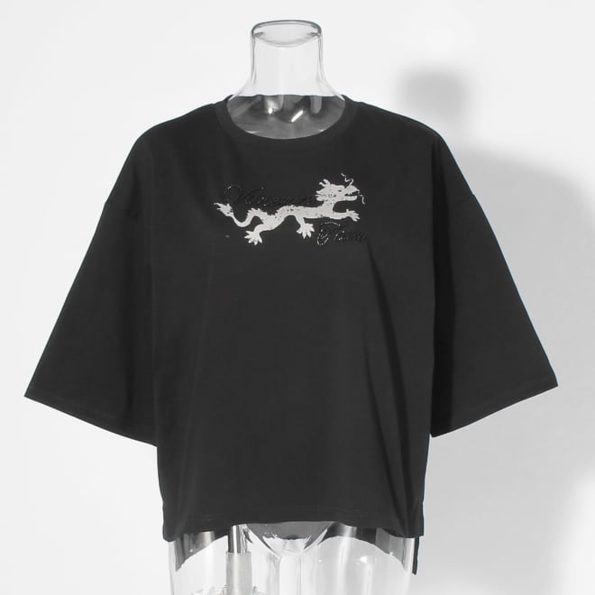 WL ビーズ刺繍Tシャツ　 詳細画像 ブラック 1