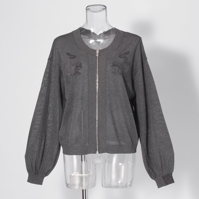 【COMING SOON】WLC UV強撚ドラゴンジップブルゾン 詳細画像 グレー 1