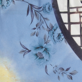 Lattice print net ブラウス 詳細画像