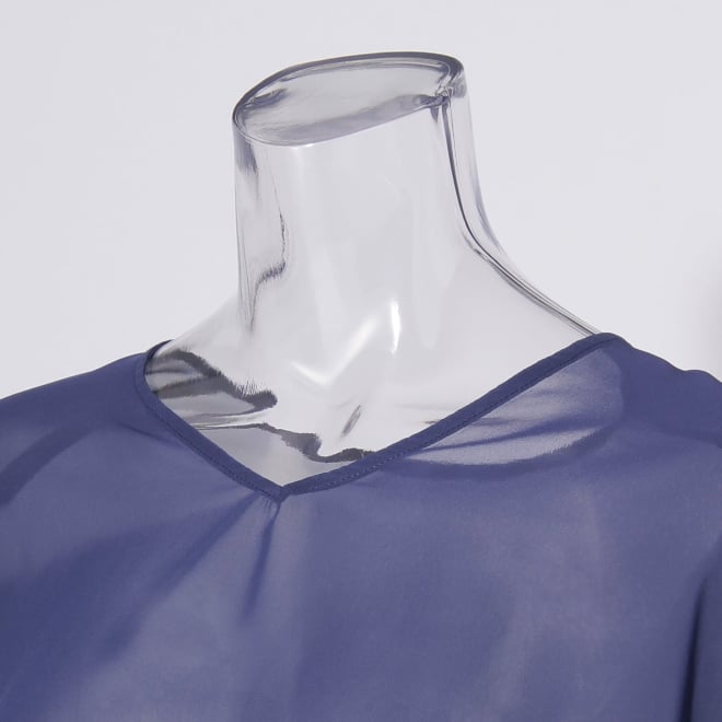 【COMING SOON】Solid chiffon blouse 詳細画像 ネイビー(75) 4