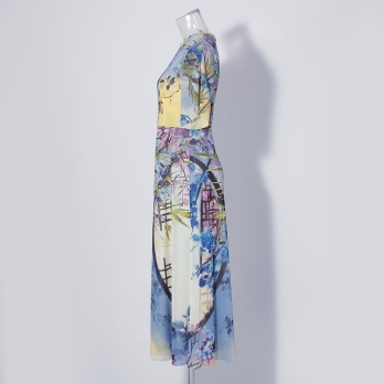 【COMING SOON】Lattice print net ドレス 詳細画像