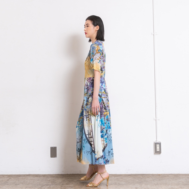 【COMING SOON】Lattice print net ドレス 詳細画像 ブルー系マルチ 2