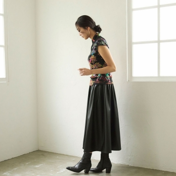 【COMING SOON】Bonsai pearl Inlaid print net ブラウス 詳細画像