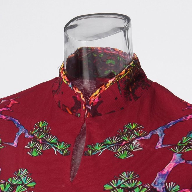 【COMING SOON】Bonsai pearl Inlaid print net ブラウス 詳細画像 赤系マルチ 4