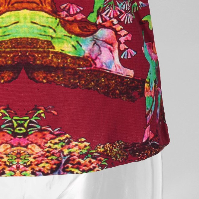 【COMING SOON】Bonsai pearl Inlaid print net ブラウス 詳細画像 赤系マルチ 5