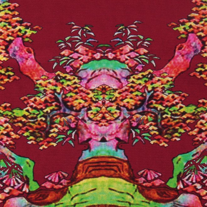 【COMING SOON】Bonsai pearl Inlaid print net ブラウス 詳細画像 赤系マルチ 6