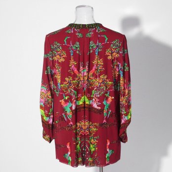 【COMING SOON】Bonsai pearl Inlaid print net ブラウス 詳細画像