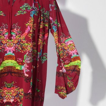 【COMING SOON】Bonsai pearl Inlaid print net ブラウス 詳細画像