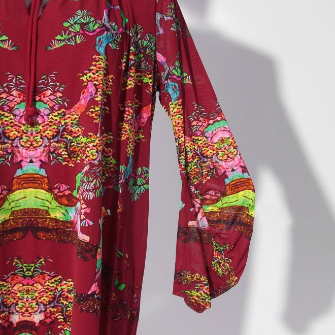 【COMING SOON】Bonsai pearl Inlaid print net ブラウス 詳細画像 赤系マルチ 5