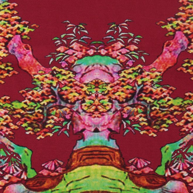 【COMING SOON】Bonsai pearl Inlaid print net ブラウス 詳細画像 赤系マルチ 6