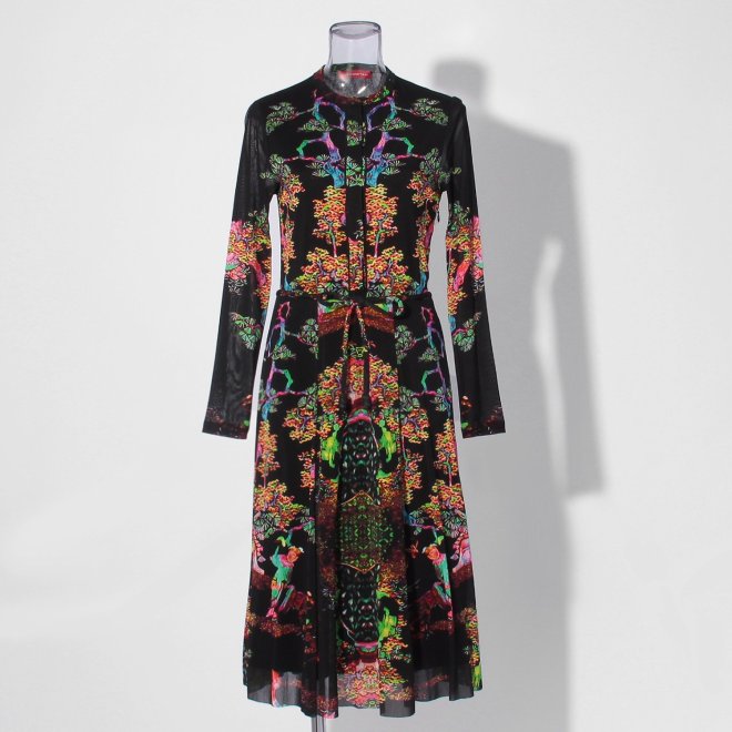 【COMING SOON】Bonsai pearl Inlaid print net ドレス 詳細画像 黒系マルチ 1