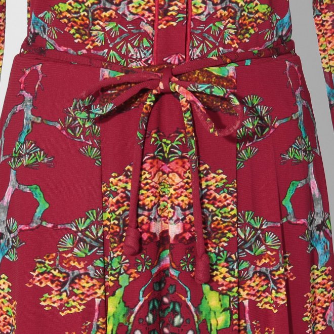 【COMING SOON】Bonsai pearl Inlaid print net ドレス 詳細画像 赤系マルチ 5