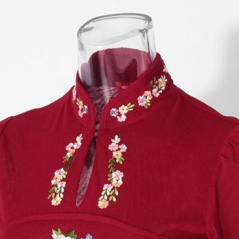 【COMING SOON】Multi flower embroidery on stretch net ブラウス 詳細画像