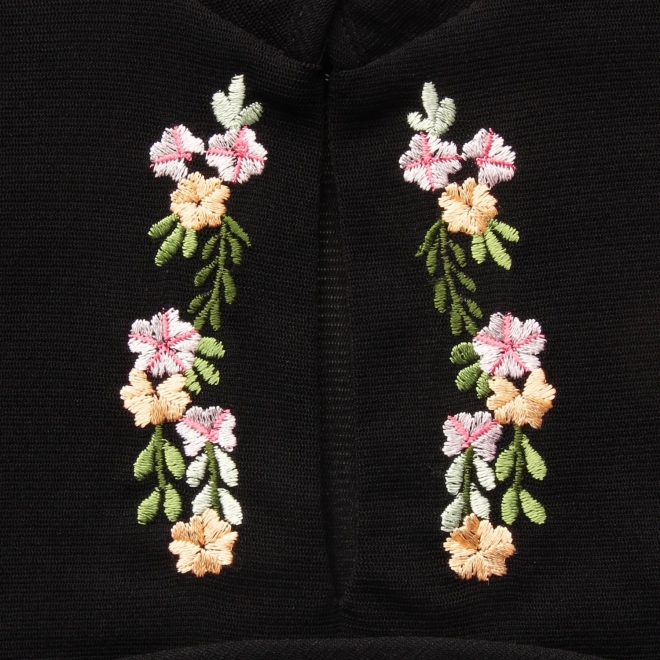 【COMING SOON】Multi flower embroidery on stretch net ブラウス 詳細画像 黒系マルチ 7