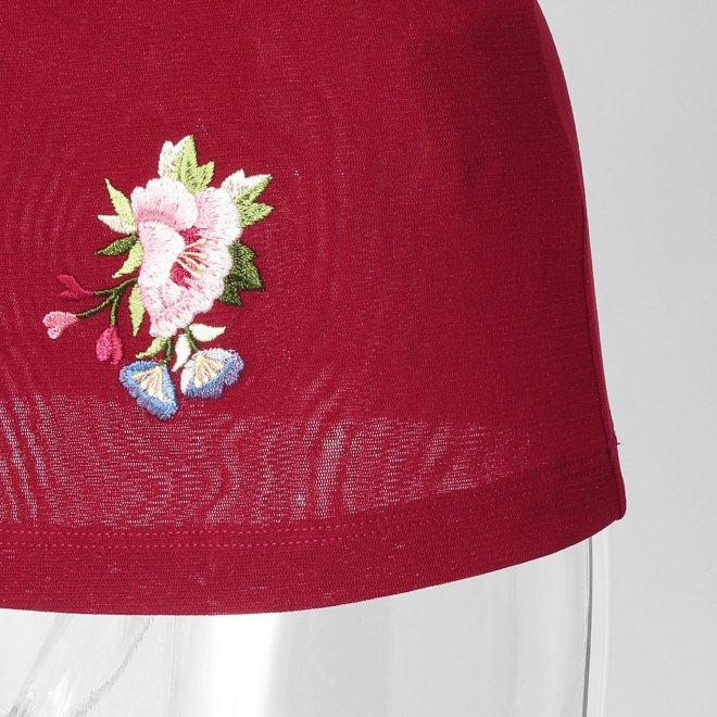 【COMING SOON】Multi flower embroidery on stretch net ブラウス 詳細画像 赤系マルチ 5