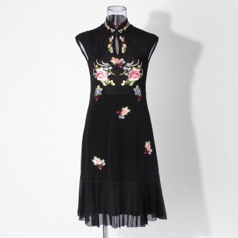 【COMING SOON】Multi flower embroidery on stretch net ドレス 詳細画像