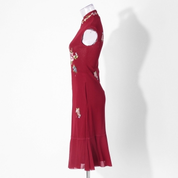 【COMING SOON】Multi flower embroidery on stretch net ドレス 詳細画像