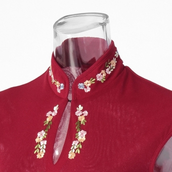 【COMING SOON】Multi flower embroidery on stretch net ドレス 詳細画像