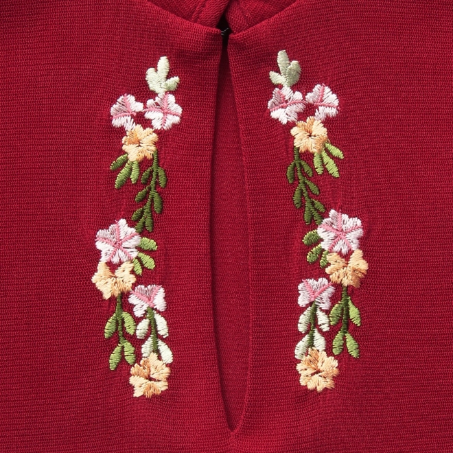 【COMING SOON】Multi flower embroidery on stretch net ドレス 詳細画像 赤系マルチ 10