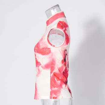 【COMING SOON】Faded cherry blossom print net ブラウス 詳細画像