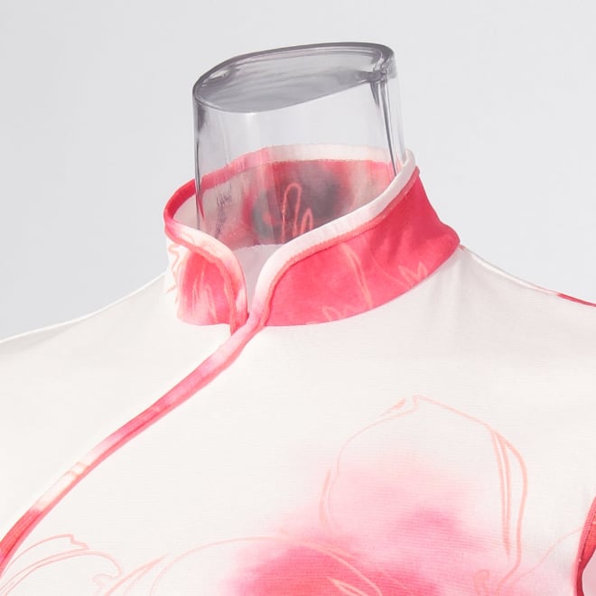 【COMING SOON】Faded cherry blossom print net ブラウス 詳細画像 赤系マルチ 4