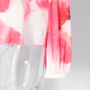 【COMING SOON】Faded cherry blossom print net ブラウス 詳細画像