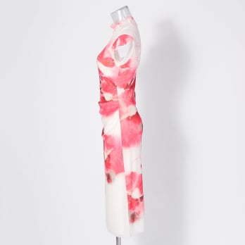 【COMING SOON】Faded cherry blossom print net ドレス 詳細画像