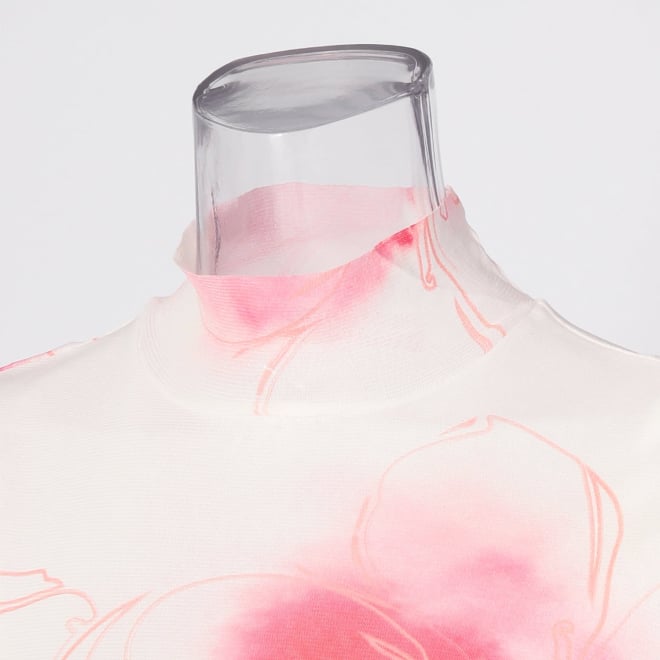 【COMING SOON】Faded cherry blossom print net ドレス 詳細画像 赤系マルチ 5