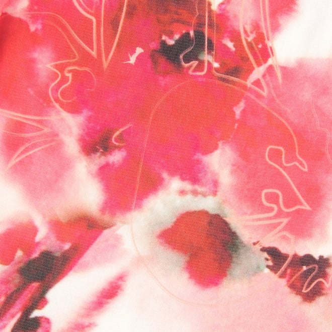 【COMING SOON】Faded cherry blossom print net ドレス 詳細画像 赤系マルチ 7