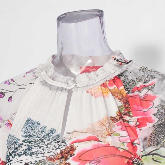 Dali marble flower print net ブラウス 詳細画像 白系マルチ 8