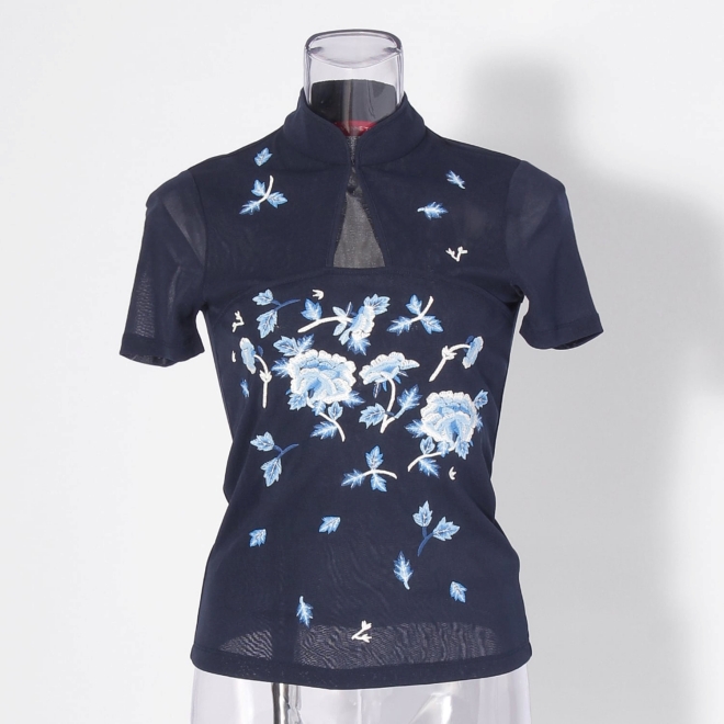 【COMING SOON】Yunnan flower embroidery with net ブラウス 詳細画像 ネイビー 1