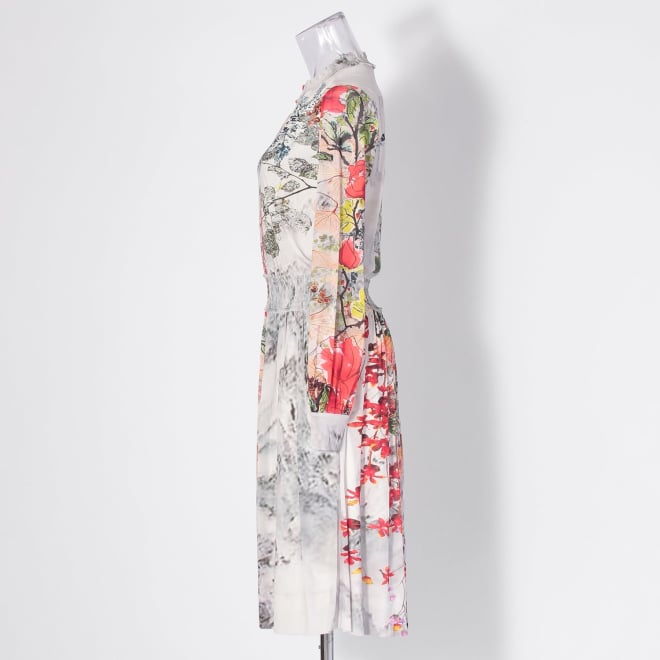 【COMING SOON】Dali marble flower print net ドレス 詳細画像 白系マルチ 2