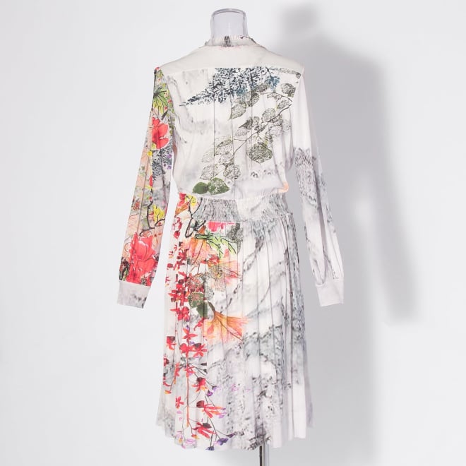 【COMING SOON】Dali marble flower print net ドレス 詳細画像 白系マルチ 3