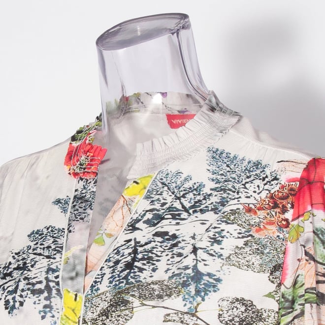 【COMING SOON】Dali marble flower print net ドレス 詳細画像 白系マルチ 4