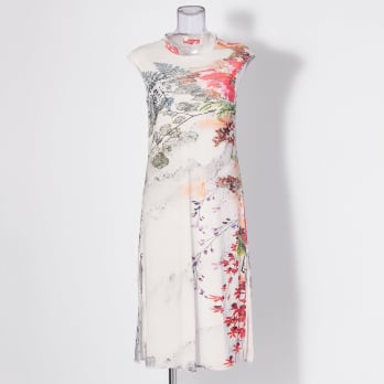 【COMING SOON】Dali marble flower print net ドレス