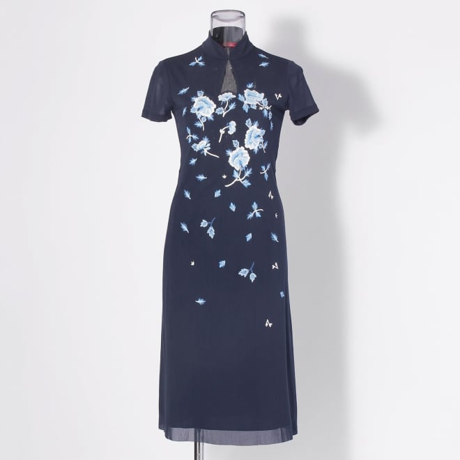 【COMING SOON】Yunnan flower embroidery with net ドレス 詳細画像 ネイビー 1