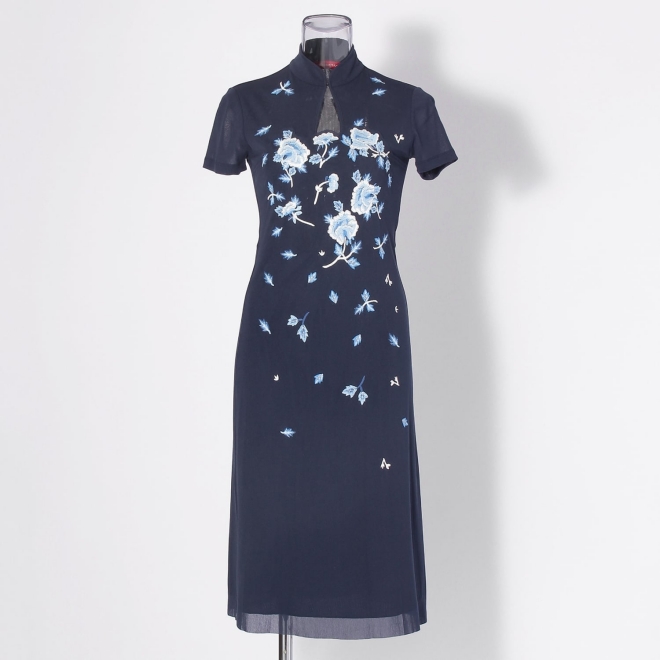 Yunnan flower embroidery with net ドレス 詳細画像 ネイビー 5