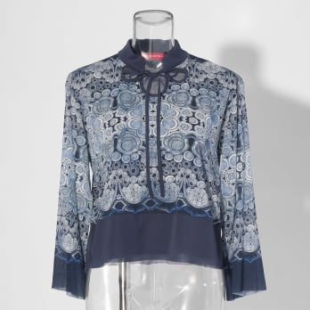 【COMING SOON】Miao circle print on net ブラウス