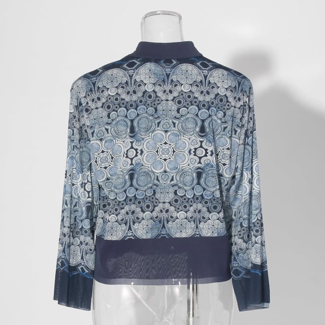 【COMING SOON】Miao circle print on net ブラウス 詳細画像 ブルー系マルチ 3