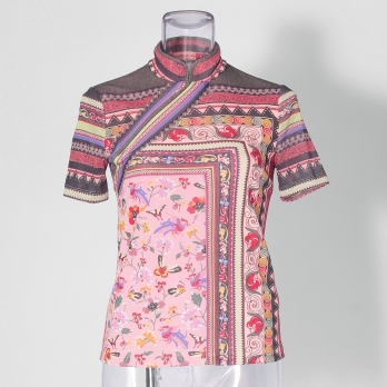 【COMING SOON】Yunnan carpet print on net ブラウス