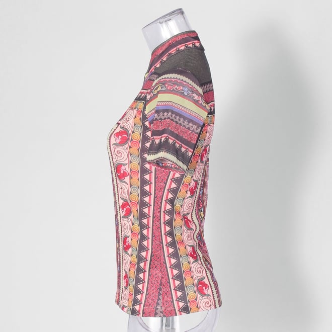 【COMING SOON】Yunnan carpet print on net ブラウス 詳細画像 ピンク系マルチ 2