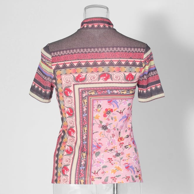 【COMING SOON】Yunnan carpet print on net ブラウス 詳細画像 ピンク系マルチ 3