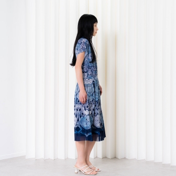 Miao circle print on net ドレス 詳細画像