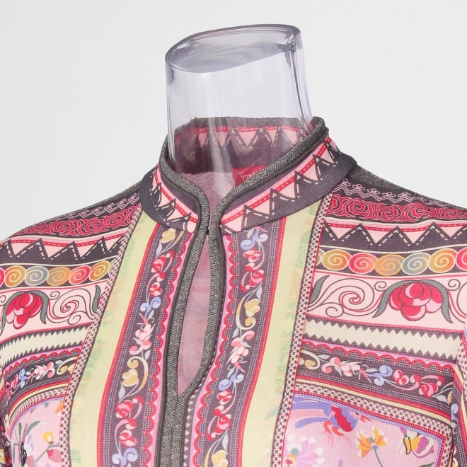 【COMING SOON】Yunnan carpet print on net ドレス 詳細画像 ピンク系マルチ 4