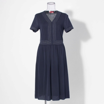 【COMING SOON】Solid net w/stitching details ドレス 詳細画像