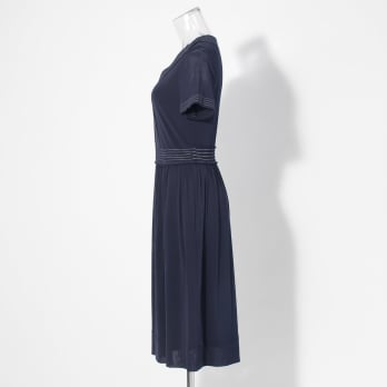 【COMING SOON】Solid net w/stitching details ドレス 詳細画像